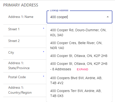 Address Lookup